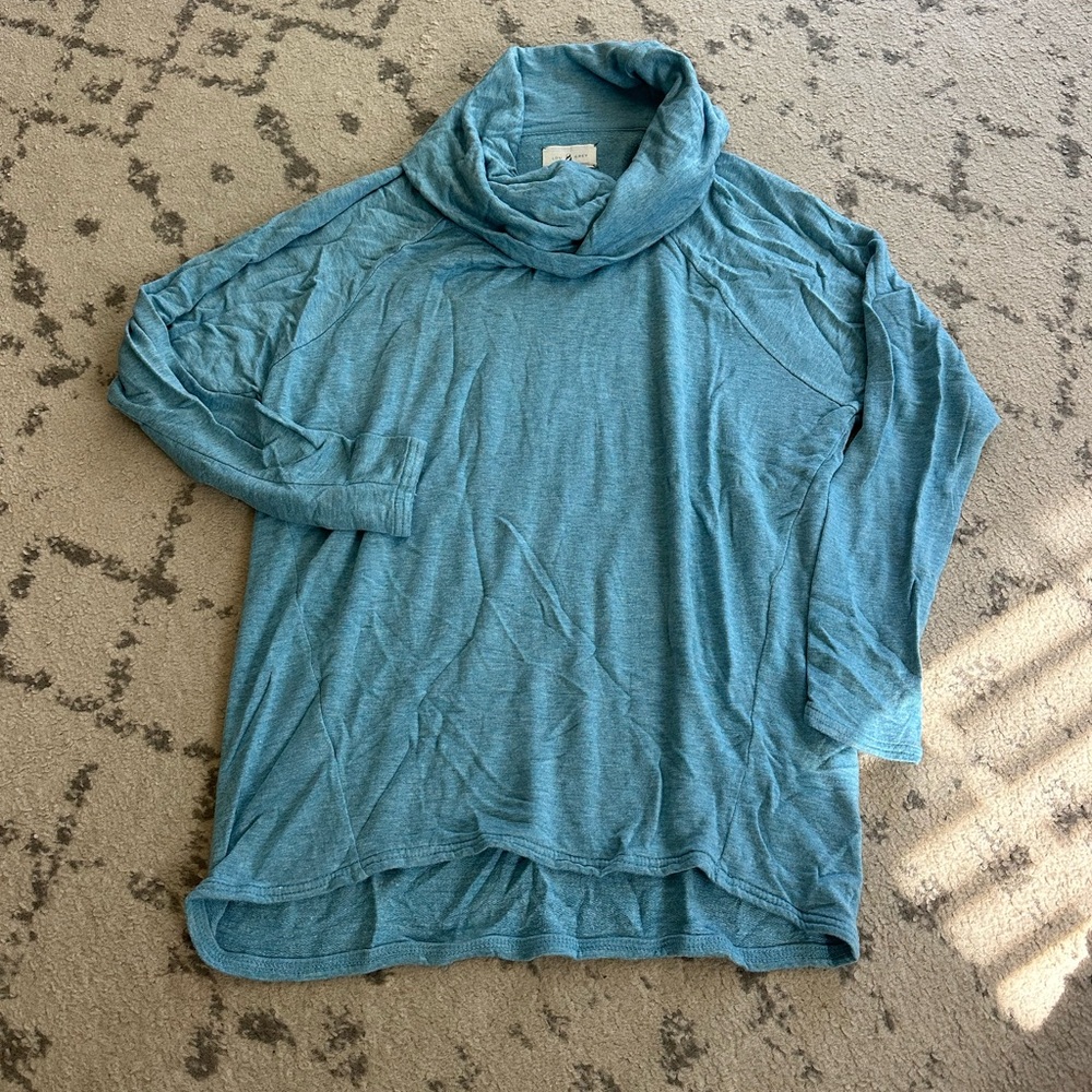 Lou & Grey Blue Cowl Neck Top